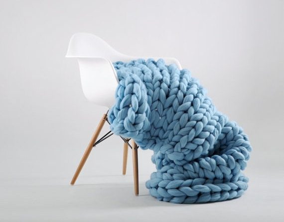 Ohhio Birthday Sale 30% Grande punto. Super chunky blanket. Chunky knit blanket. Cozy blanket. Big yarn blanket. Merino wool. Giant knit bla by Ohhio